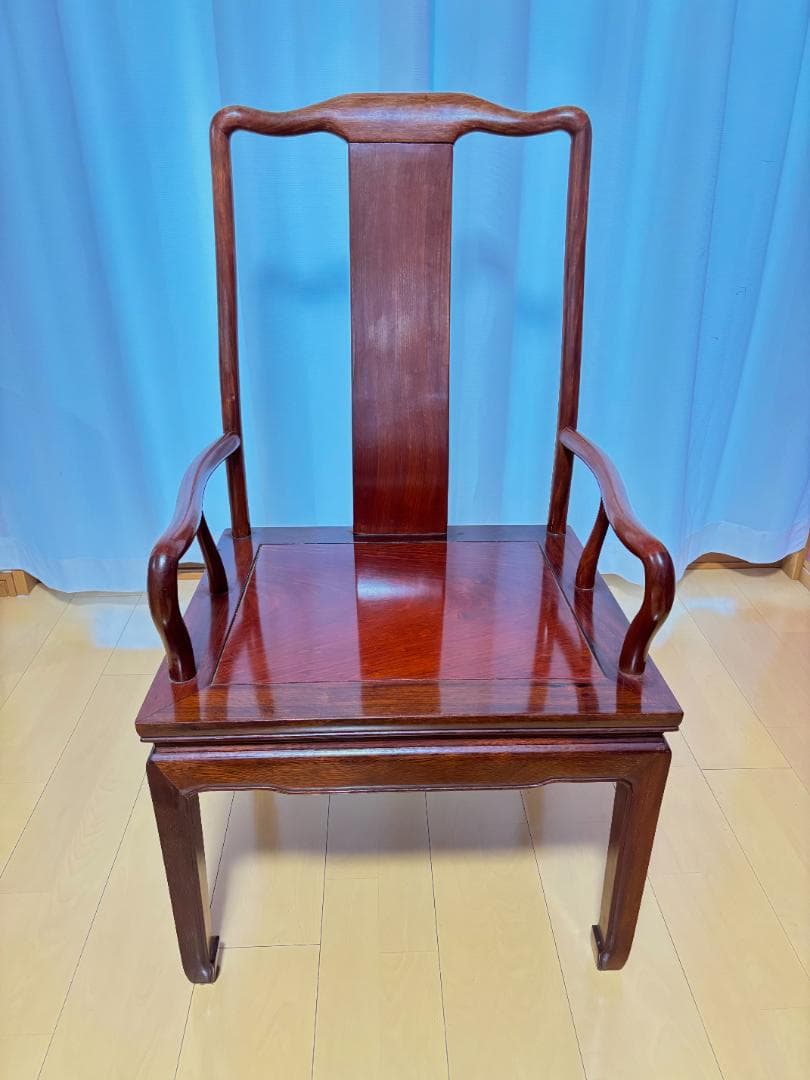 唐木家具 花梨 クラシックスタイル 木製椅子 ダークブラウン ③