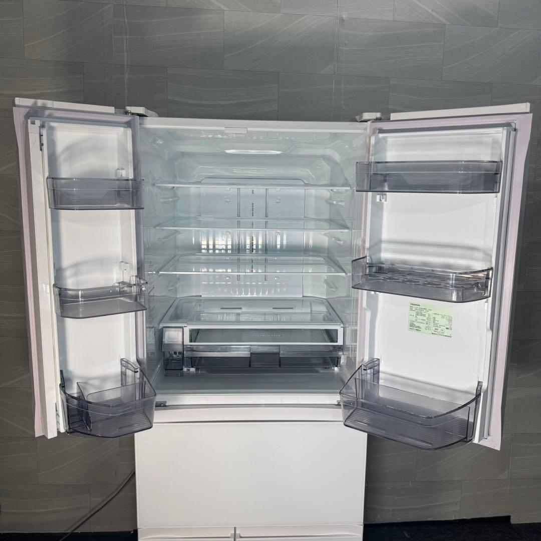 東芝 大型 冷蔵庫 600L 2021年 6ドア ガラスパネル d4806