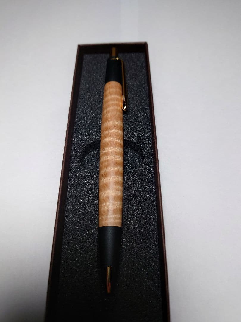 ボナン　ボナンペン　栃縮杢　真鍮金具　芯径0.5 シャープペンシル