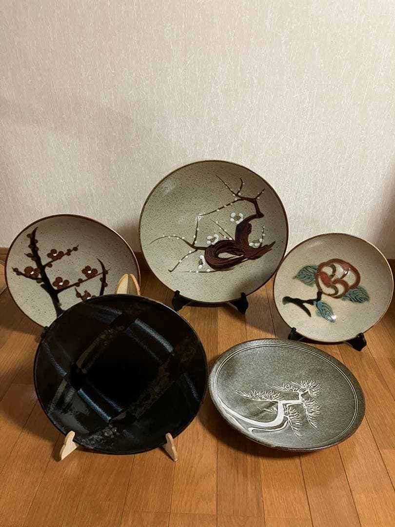 飾り　大皿　5枚　皿立て3個付き 飾り 大皿 5枚 皿立て3個付き
