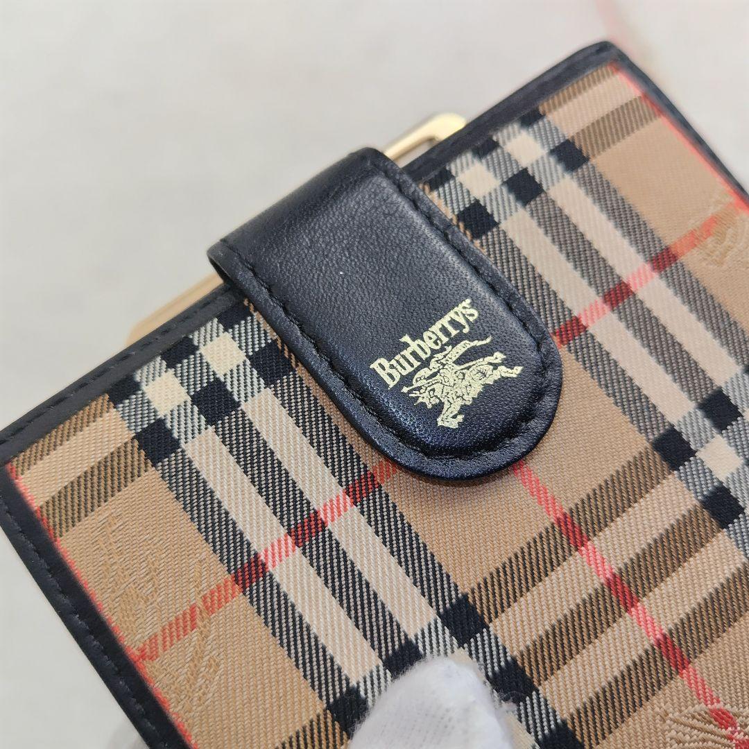 ✨外観美品✨Burberrys　ヴィンテージ　ノバチェック　がま口二つ折り財布