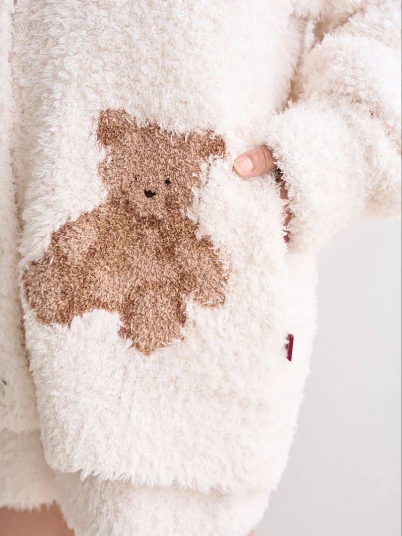 ジェラートピケ スノーベア ジャガード ショール カーディガン ジェラピケ