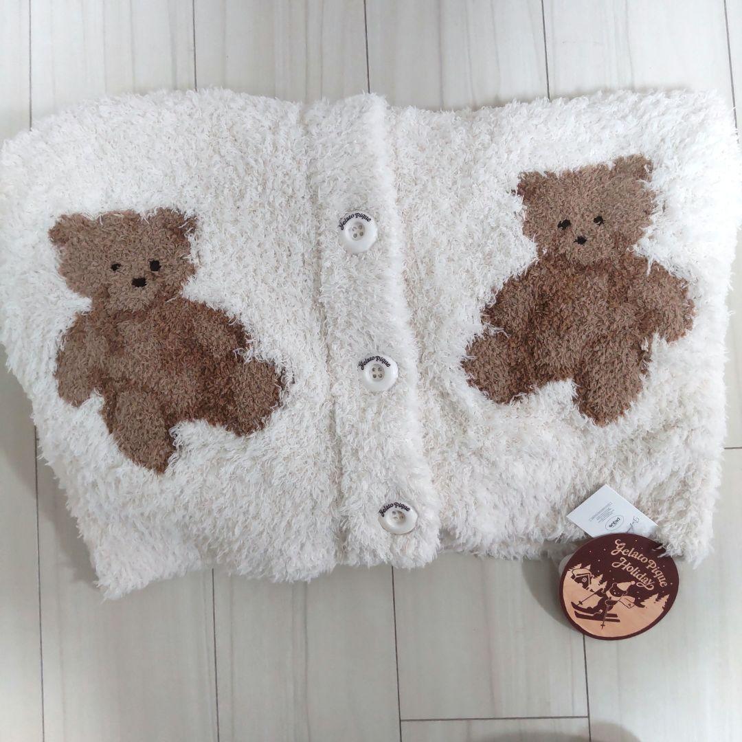 ジェラートピケ スノーベア ジャガード ショール カーディガン ジェラピケ