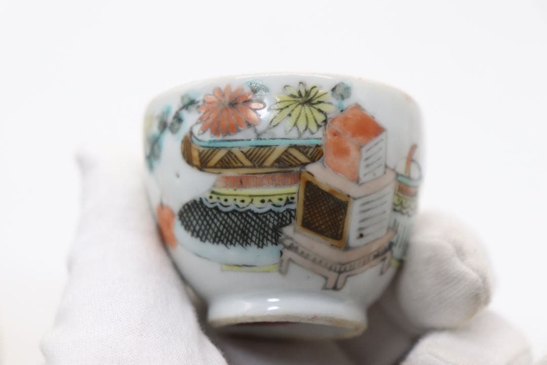 中国 清時代 粉彩 蓋物 茶入 送料込み1008