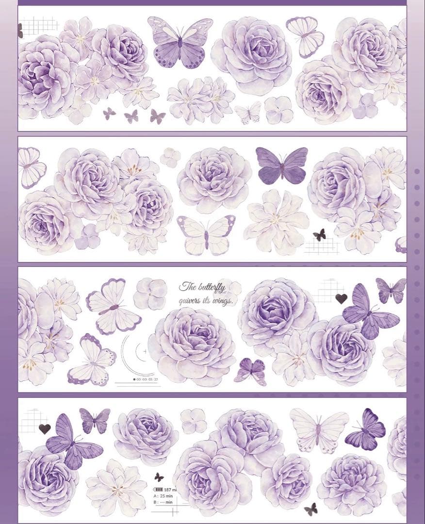 木皆原创《紫牡织语》海外マスキングテープ マステ 【2723】