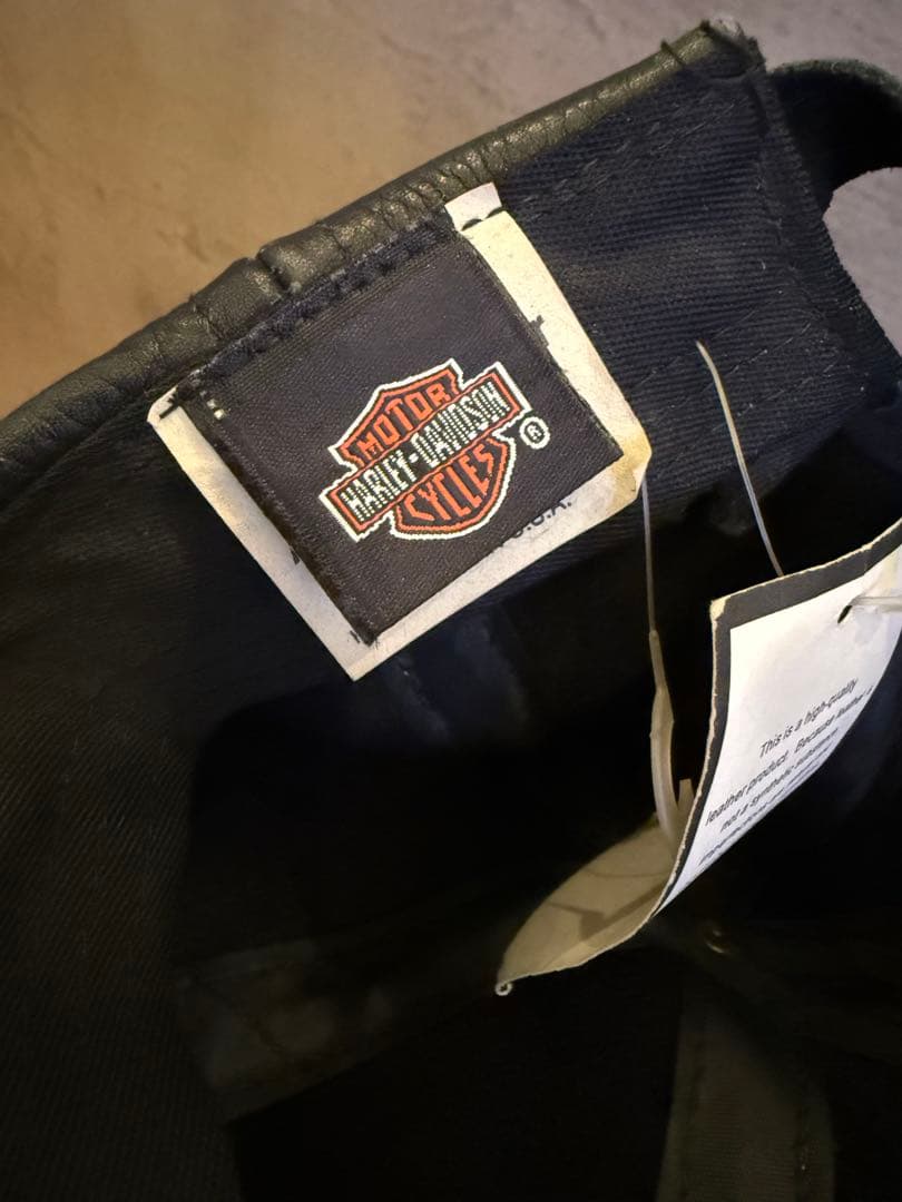 Harley-Davidson ビンテージ レザーキャップ デッドストック