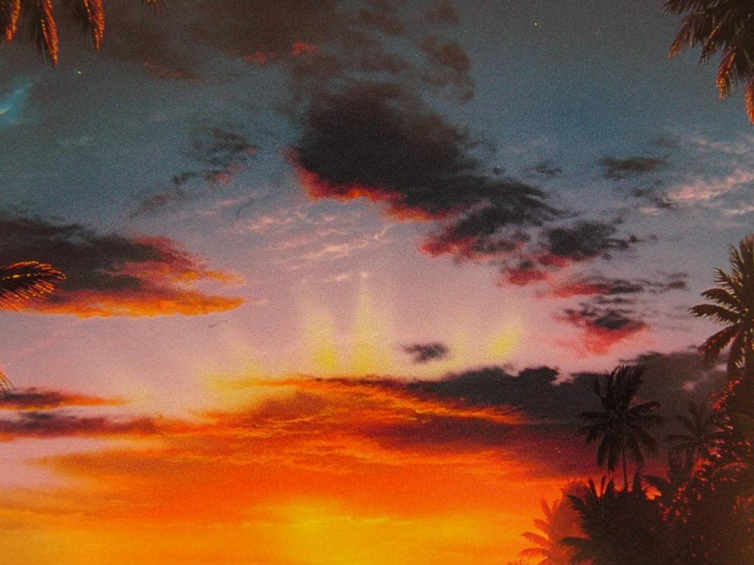 クリスチャン・ラッセン、【アイランド　サンライズ】、希少な額装用画集より