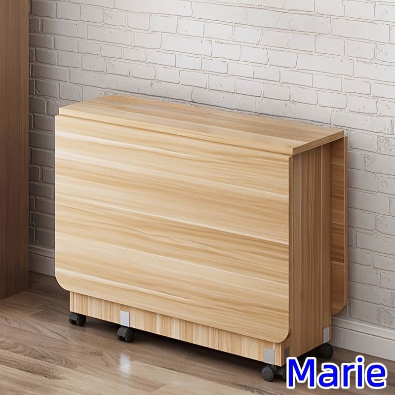 折りたたみ伸縮ダイニングテーブル デュアルバタフライトップ 収納スペース付き