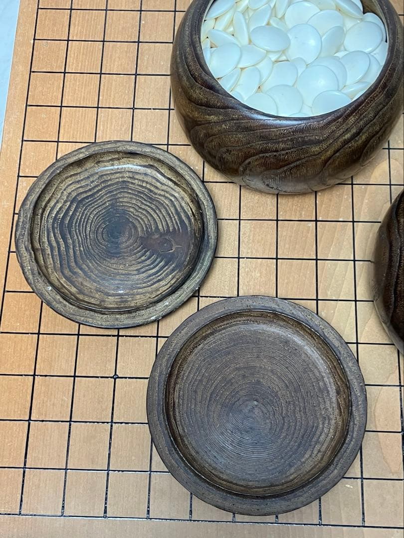 囲碁★碁盤＆碁石セット　脚付碁盤　木裏面　本桂　三寸六分五厘盤