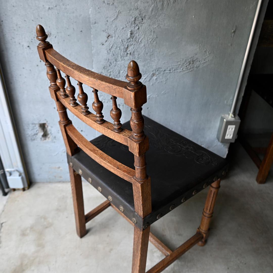 フランス便】アンティーク ◇スタンプレザーチェア◇