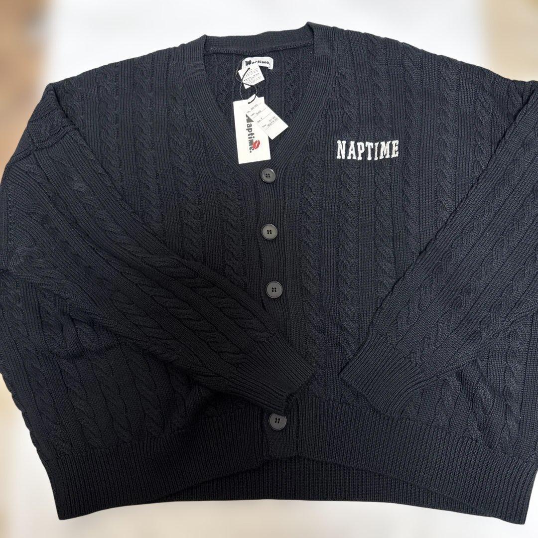 Naptime ニットカーディガン-BLACK Freeサイズ