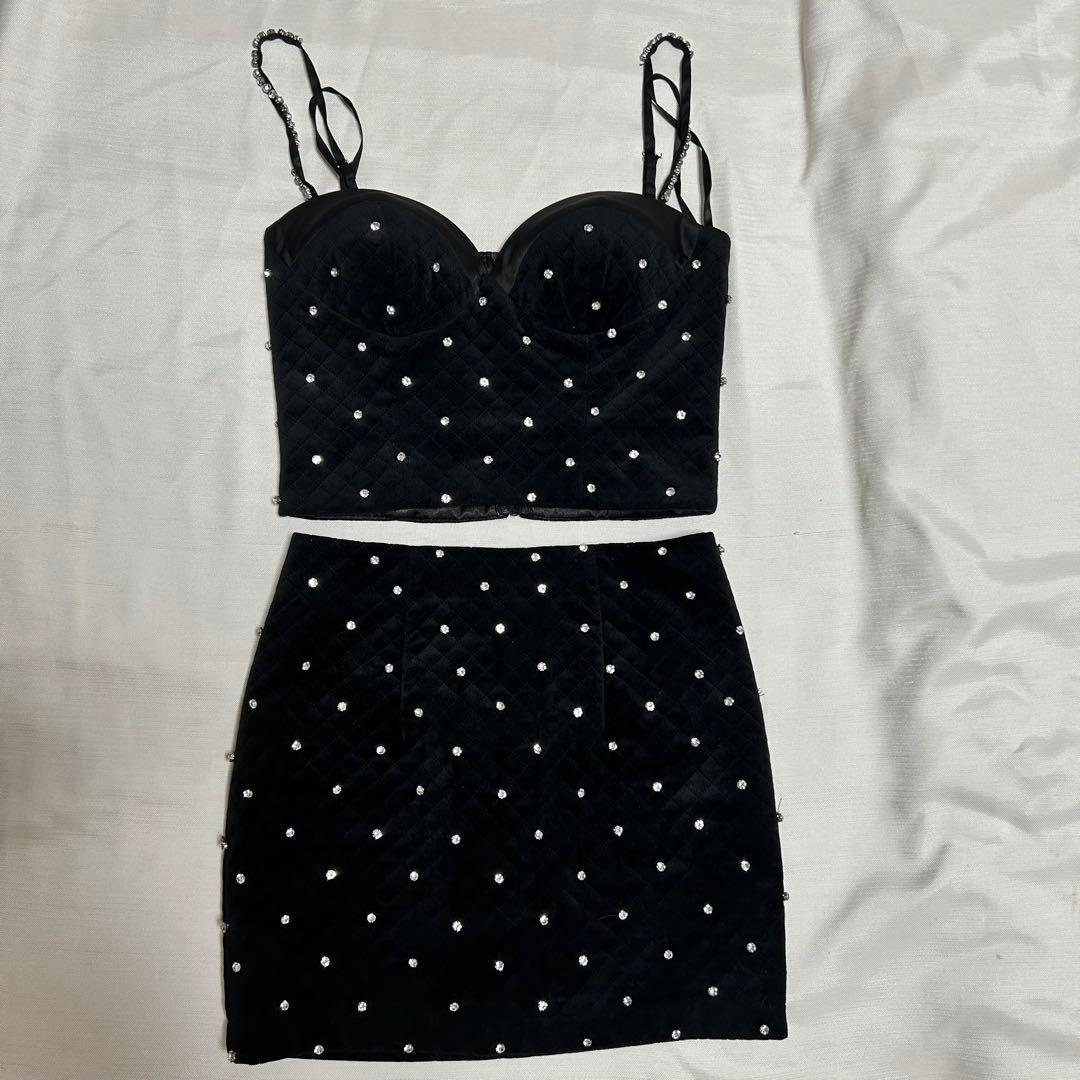 ⛄️ROBE de FLEURS ビジュー付きドレス　glossy sugar