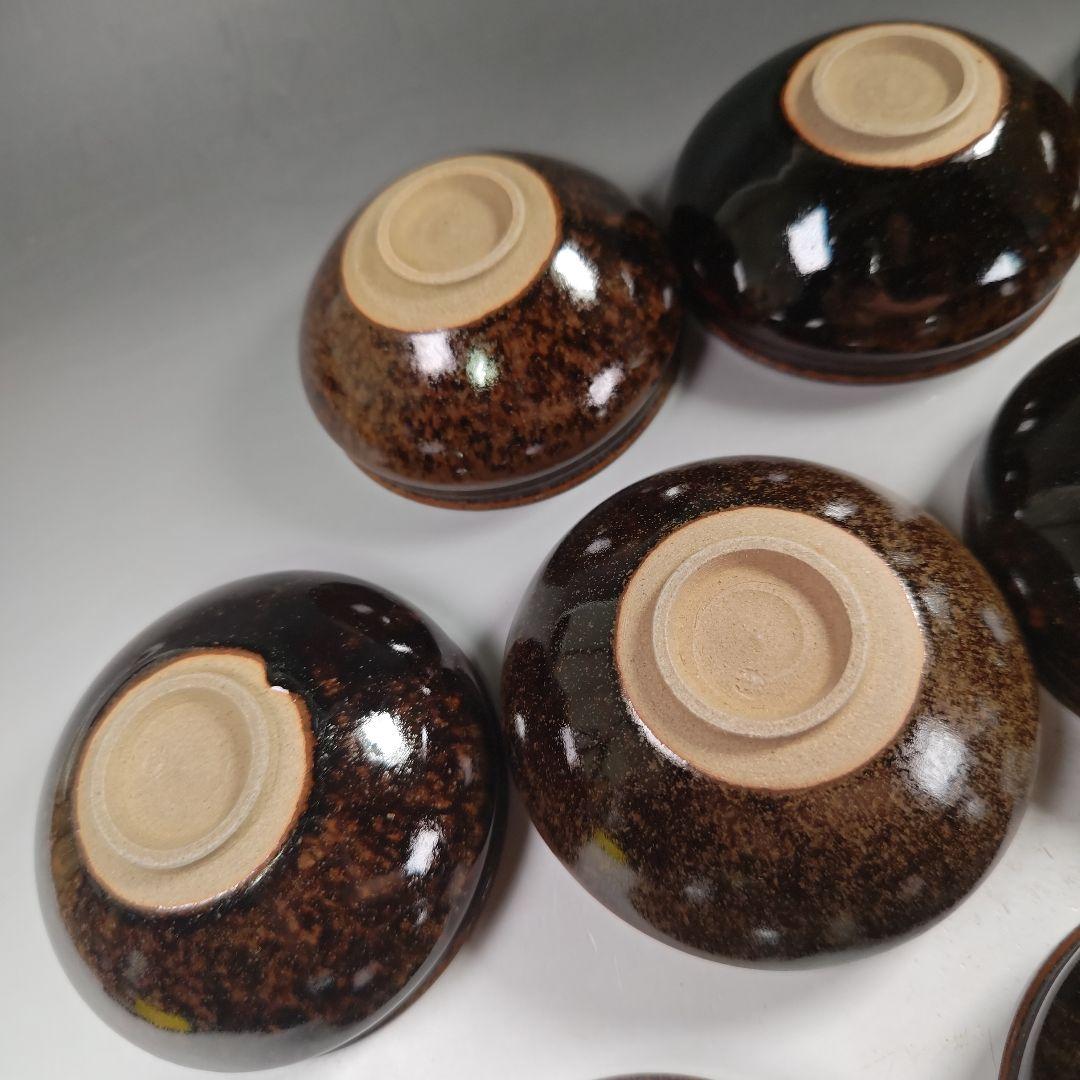 ウ286 数茶碗『平安 手塚桐鳳』『仁清七宝紋 数茶碗 10客 共箱』茶道具