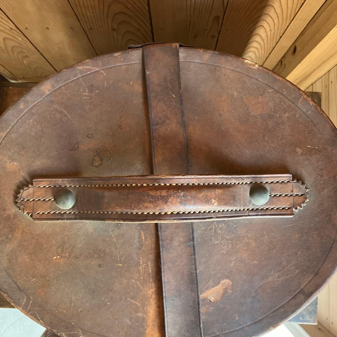 アンティーク革製 ハットケース シルクハット クリスティーズロンドン