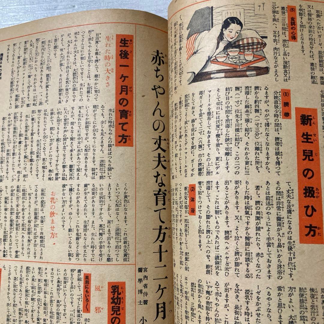 昭和15年　レトロ　婦人倶楽部　付録　約85年前の妊娠と出産に関する希少な書籍