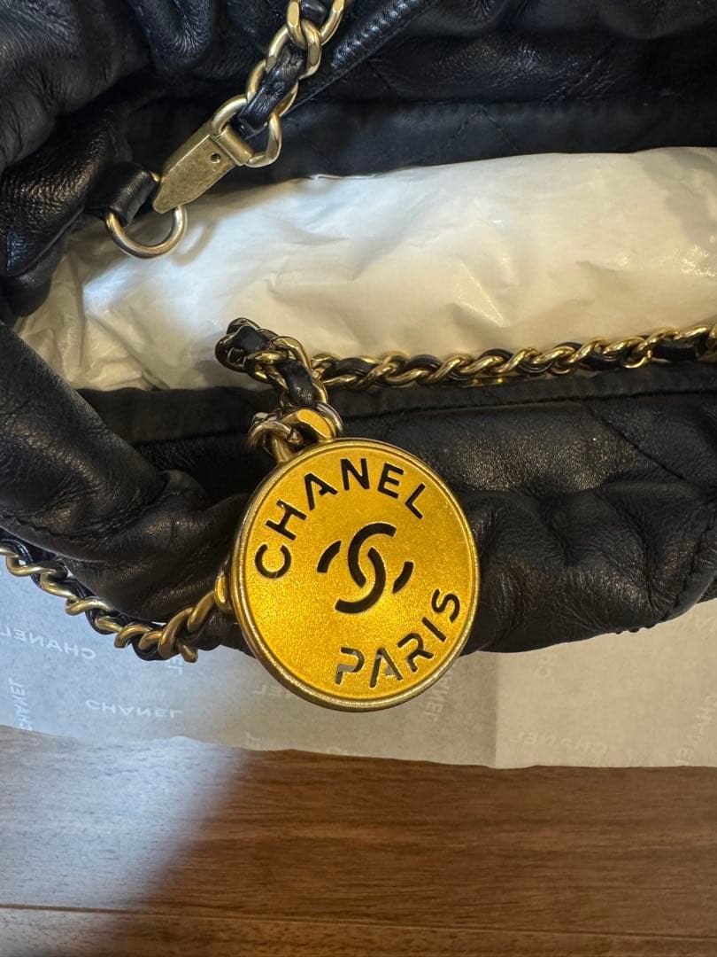 【レシート有 美品】CHANEL 22 ミニ ブラック ゴールド金具
