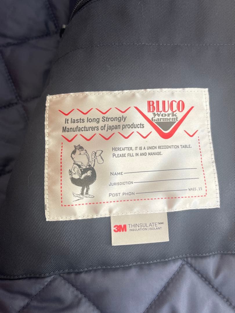 BLUCO WINTER WORK COAT ネイビー キルティングジャケット