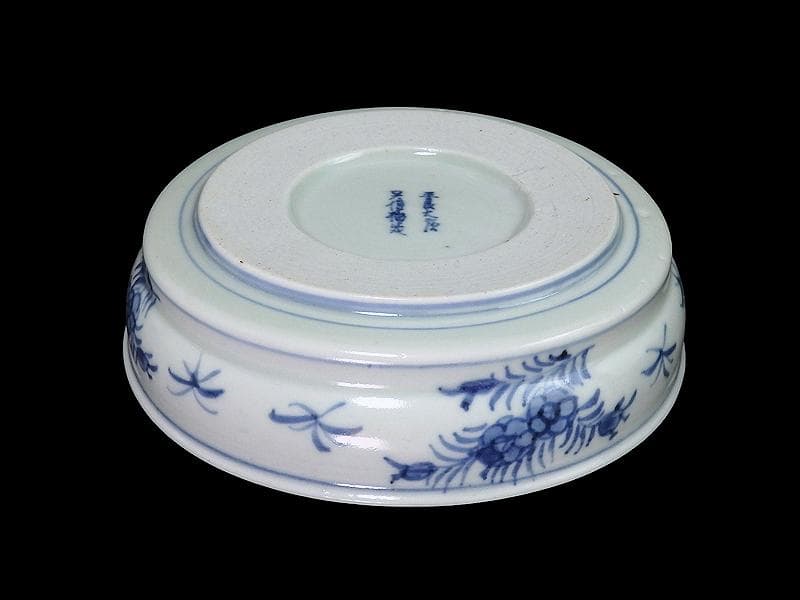 古伊万里　染付　松に山水の図　膾皿　5寸皿　C996AS-CVo