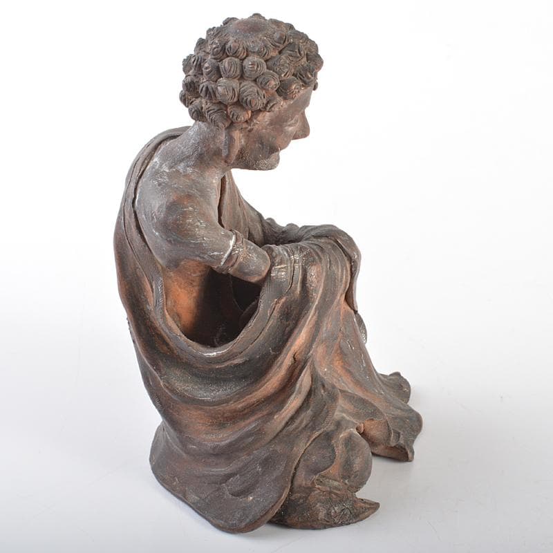 Tama5　可楽造　紫砂　朱泥　達磨像　仏像　人物像　置物　M　R6625