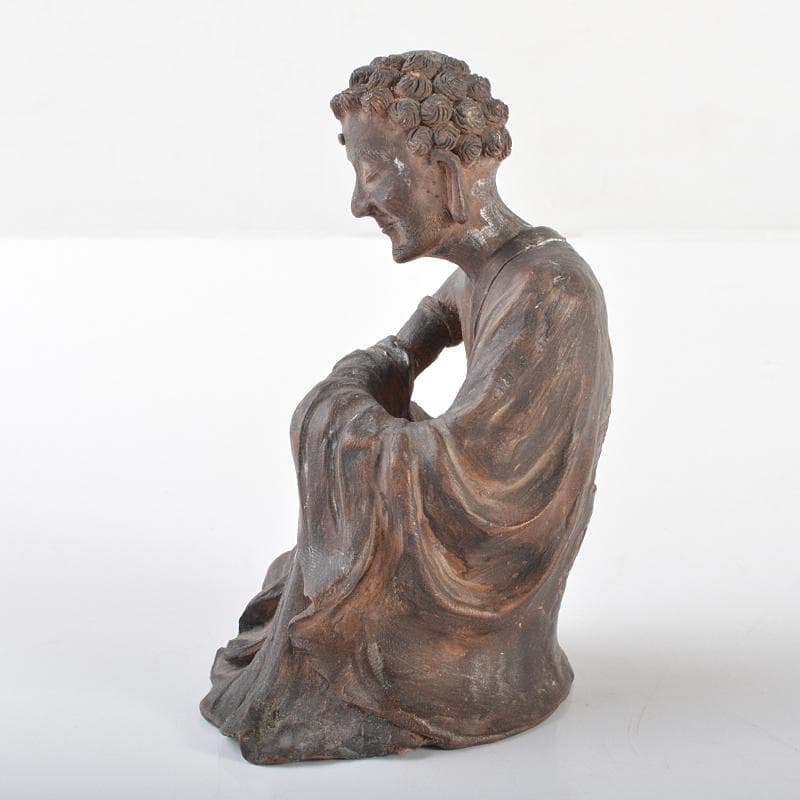 Tama5　可楽造　紫砂　朱泥　達磨像　仏像　人物像　置物　M　R6625