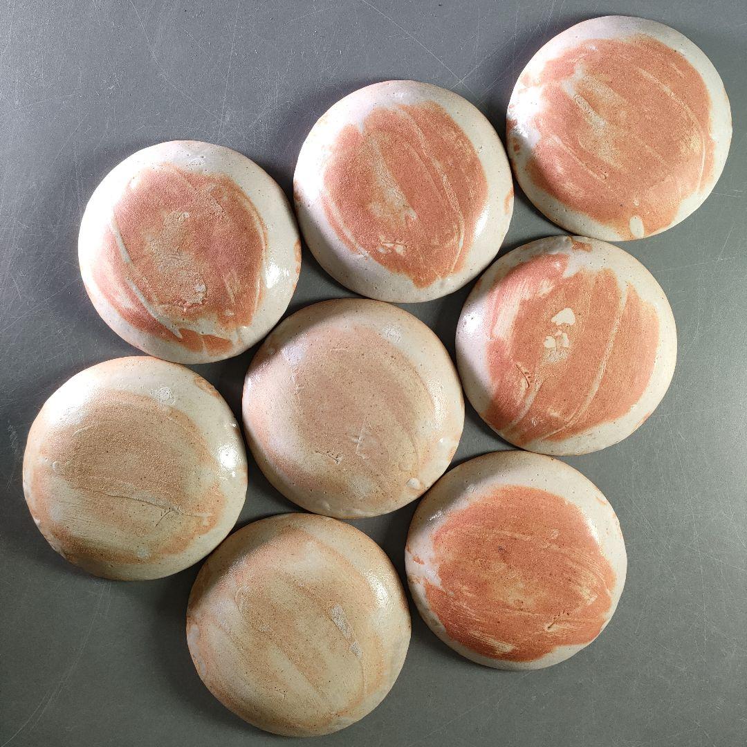 A942-1/大萱窯/加藤弥右衛門 造/志野銘々皿8客/小皿/向