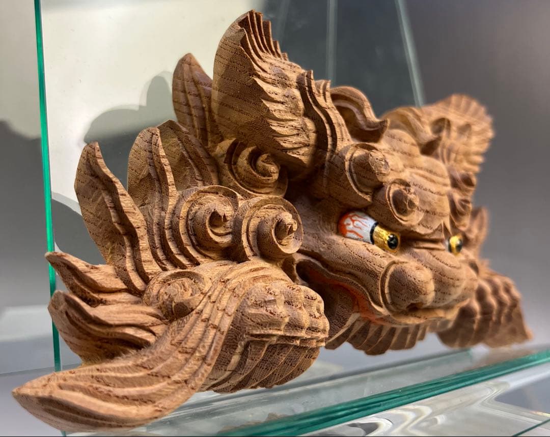 木彫 獅噛】だんじり 魔除け 社寺彫刻 宮彫り 山車 悪疫を噛み砕く