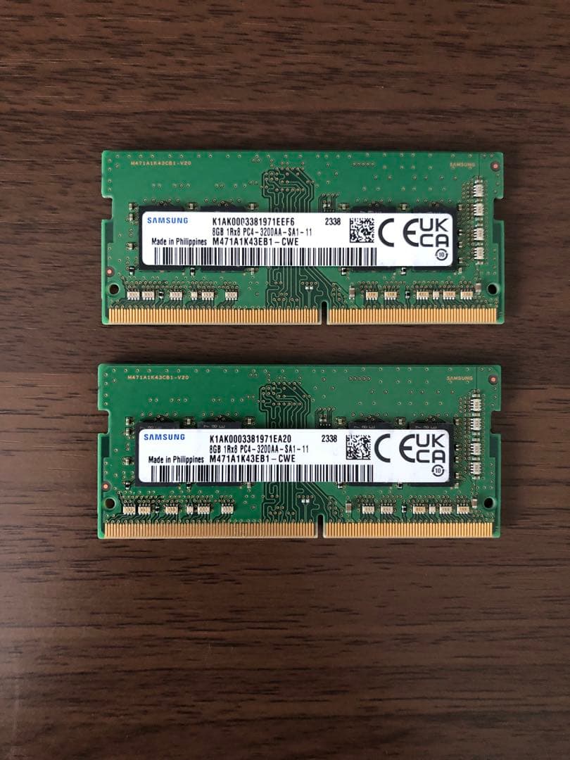 Samsung DDR4 8GB×2枚 16GB ノートPC用 動作確認済 SAMSUNG PC4-25600