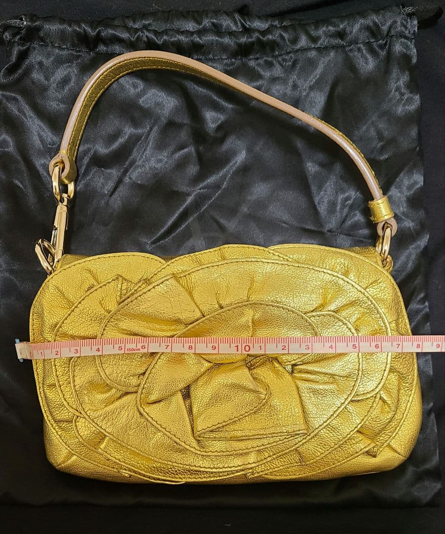 新品未使用　YSL イブサンローラン　ゴールドパーティーバッグ　ハンドバッグ