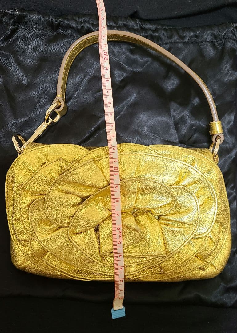 新品未使用　YSL イブサンローラン　ゴールドパーティーバッグ　ハンドバッグ
