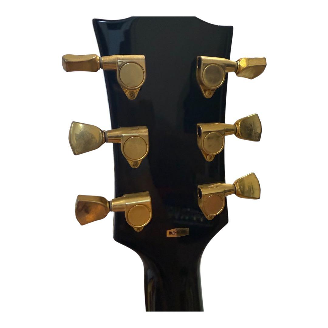 BUSKER'S レスポールカスタム風 エレキギター 黒×金　ぼっちざろっく