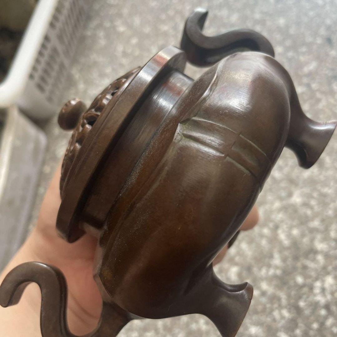 銅器 海棠薫香炉 仏具 室内檀香炉 茶道香炉 装飾品 工芸品 置物
