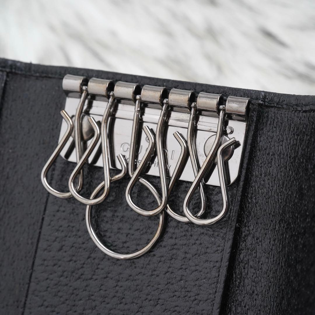 新品未使用品 GUCCI グッチ キーケース レザー ロゴプレート ブラック