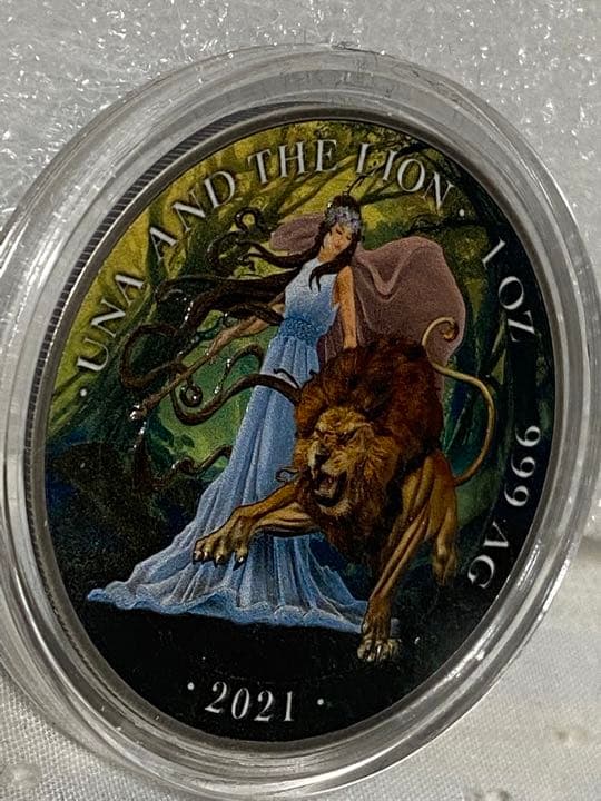 2021 セントヘレナ ウナとライオン カラー ミスティック フォレスト 銀貨