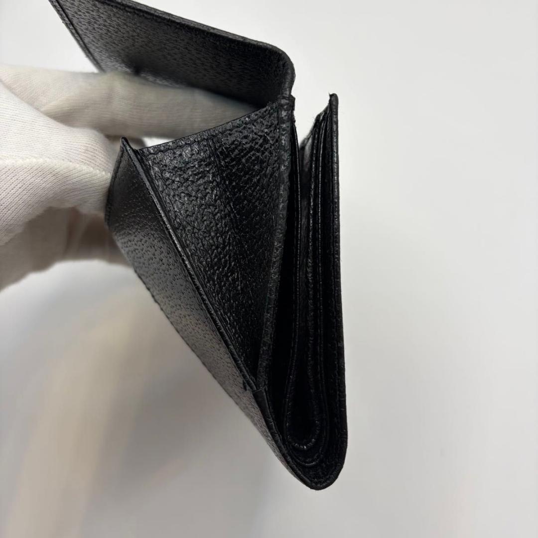 希少✨GUCCI シェリーライン 二つ折り財布 ユニセックス ブラック レザー