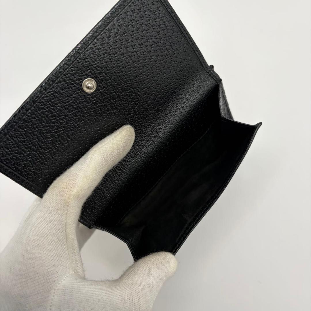 希少✨GUCCI シェリーライン 二つ折り財布 ユニセックス ブラック レザー