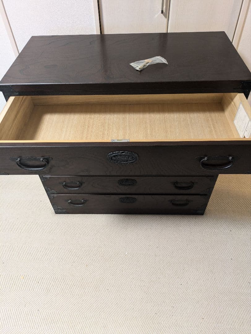 青木産業 箪笥 民芸家具 チェスト 整理箪笥 鍵付き