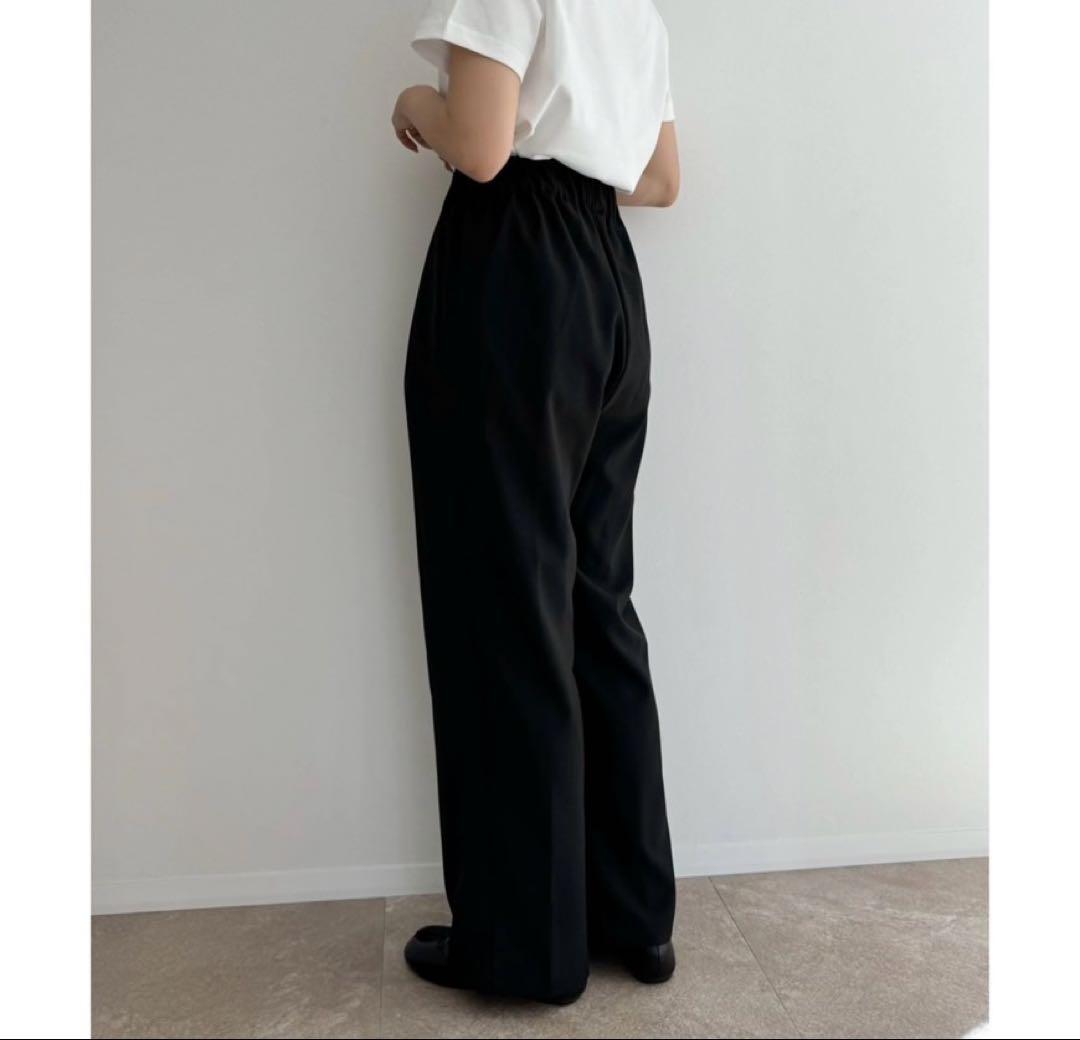 AMIE ウエスト ゴム tuck ワイド パンツ gray 低身長 amie AMIE