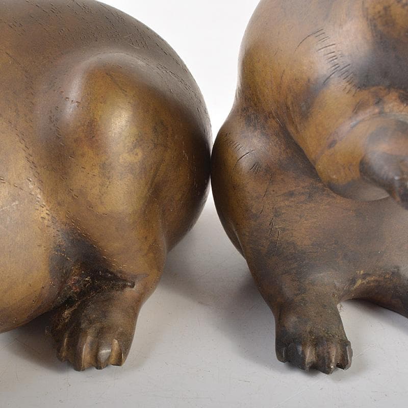 ブロンズ像 古銅 うさぎ 兎 一對 置物 重さ合計約2076g D R7486 - メルカリ