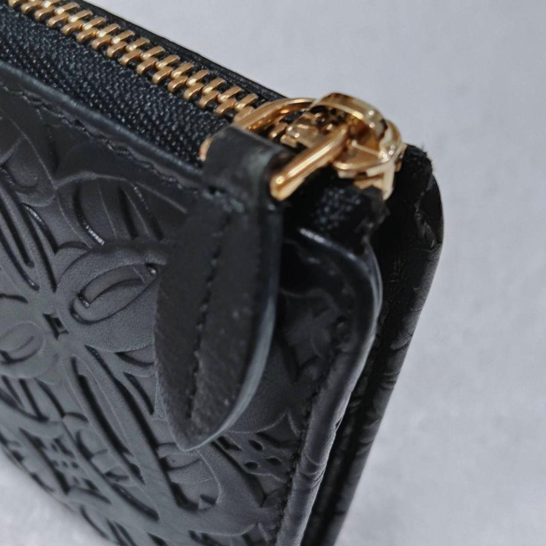 ロエベ リピートアナグラム L字財布 レザー ブラック 美品