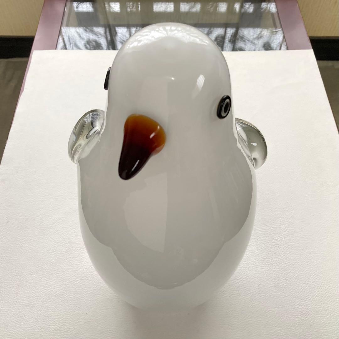 岩津ガラス ペンギン 置物 オブジェ ランプシェード スタンド 工芸品