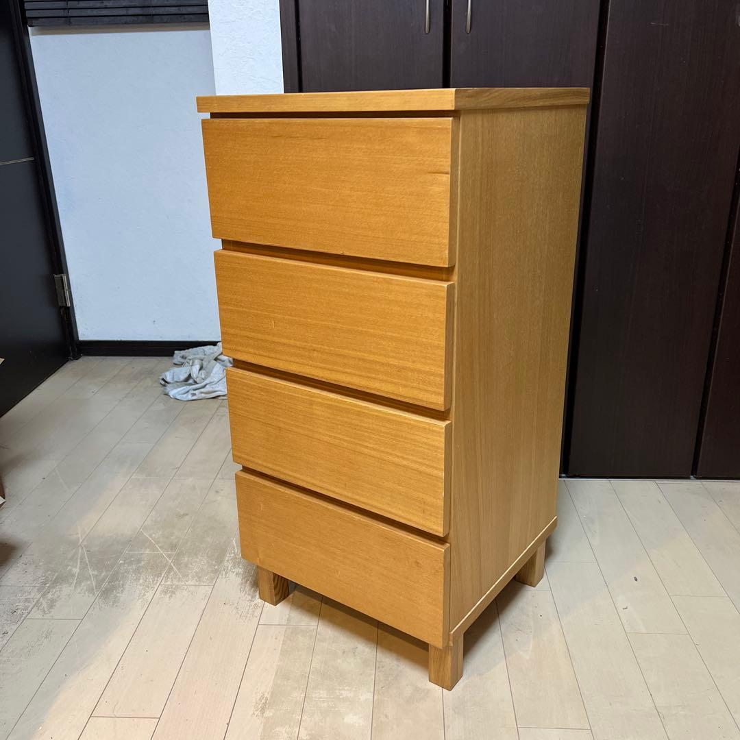 廃盤 無印良品 MUJI チェスト オーク材 木製 4段 引き出し収納 北欧