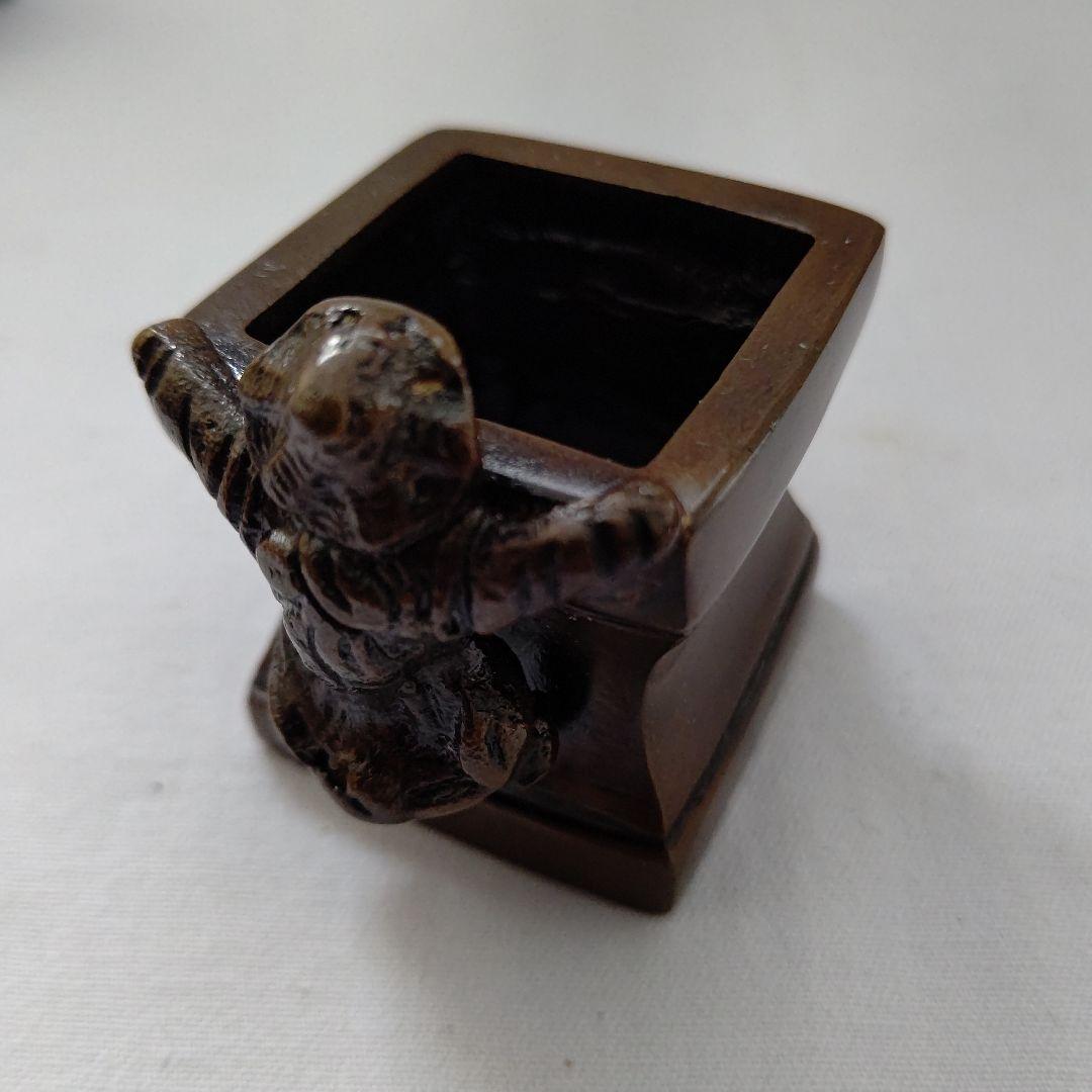 ys7149690; 釜師 人間国宝 高橋敬典・風炉師 金谷浄雲造 唐銅鬼面