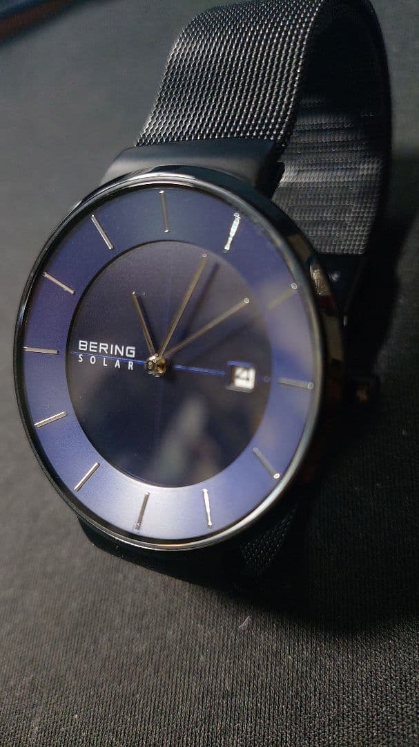 A*y様 中古：保証書つき、BERING SOLAR 腕時計 ブルー メッシュ