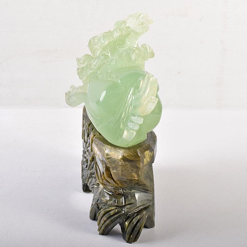 中国 玉石岫玉彫刻 白菜 置物 床飾 御隆坊古代宮廷家俱館