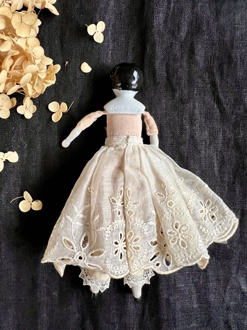 アンティーク チャイナヘッドドール タブリエ 16センチ アナベルおまけ