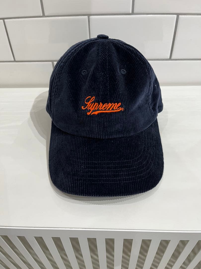 Supreme ネイビー コーデュロイキャップ