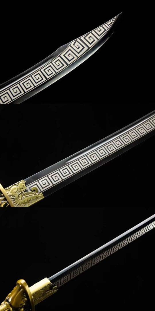 黒竜紋龍虎 美術刀 刀装具 模擬刀 日本刀 模造刀 武具 舞踊刀