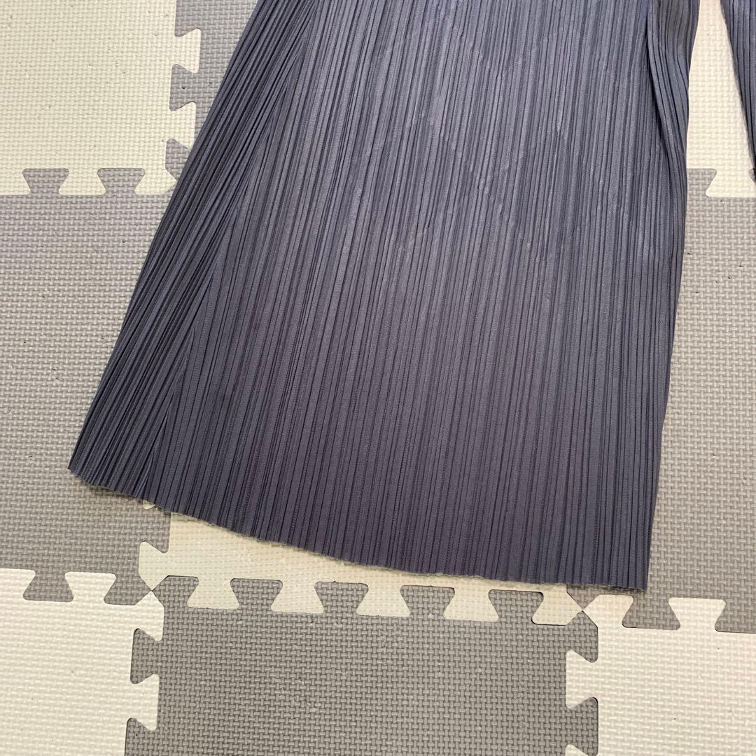PLEATS PLEASE グレー系 ガウチョパンツ 裾カットあり