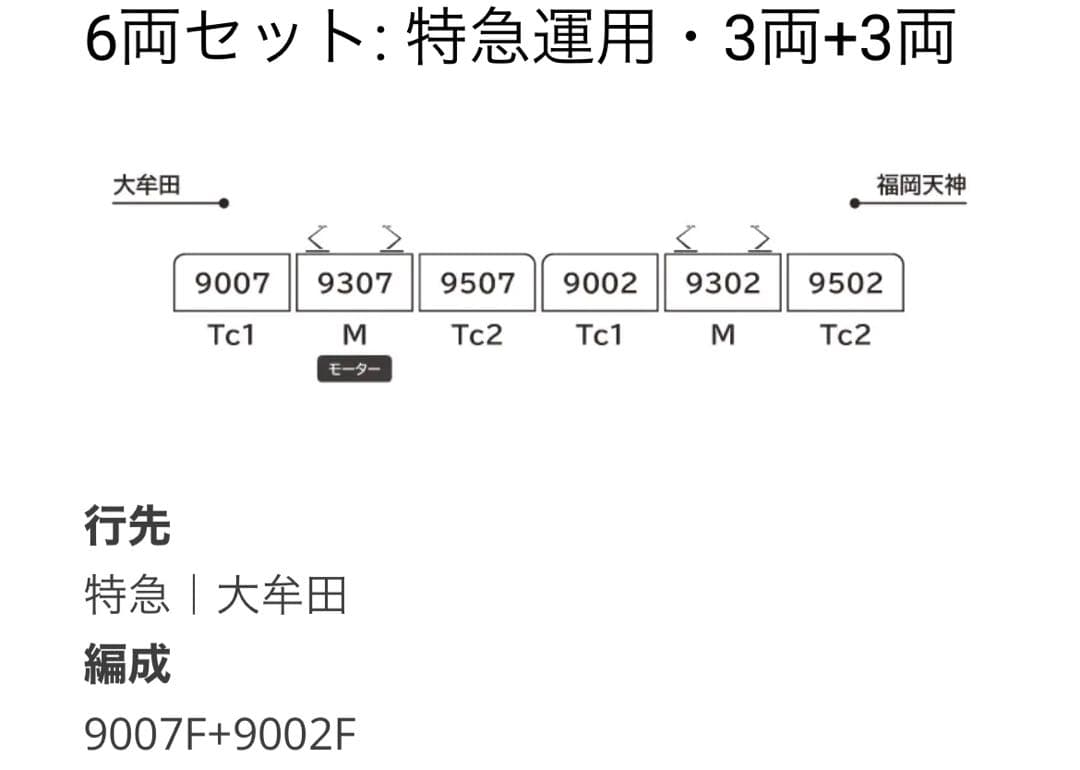 西日本鉄道9000形 6両セット