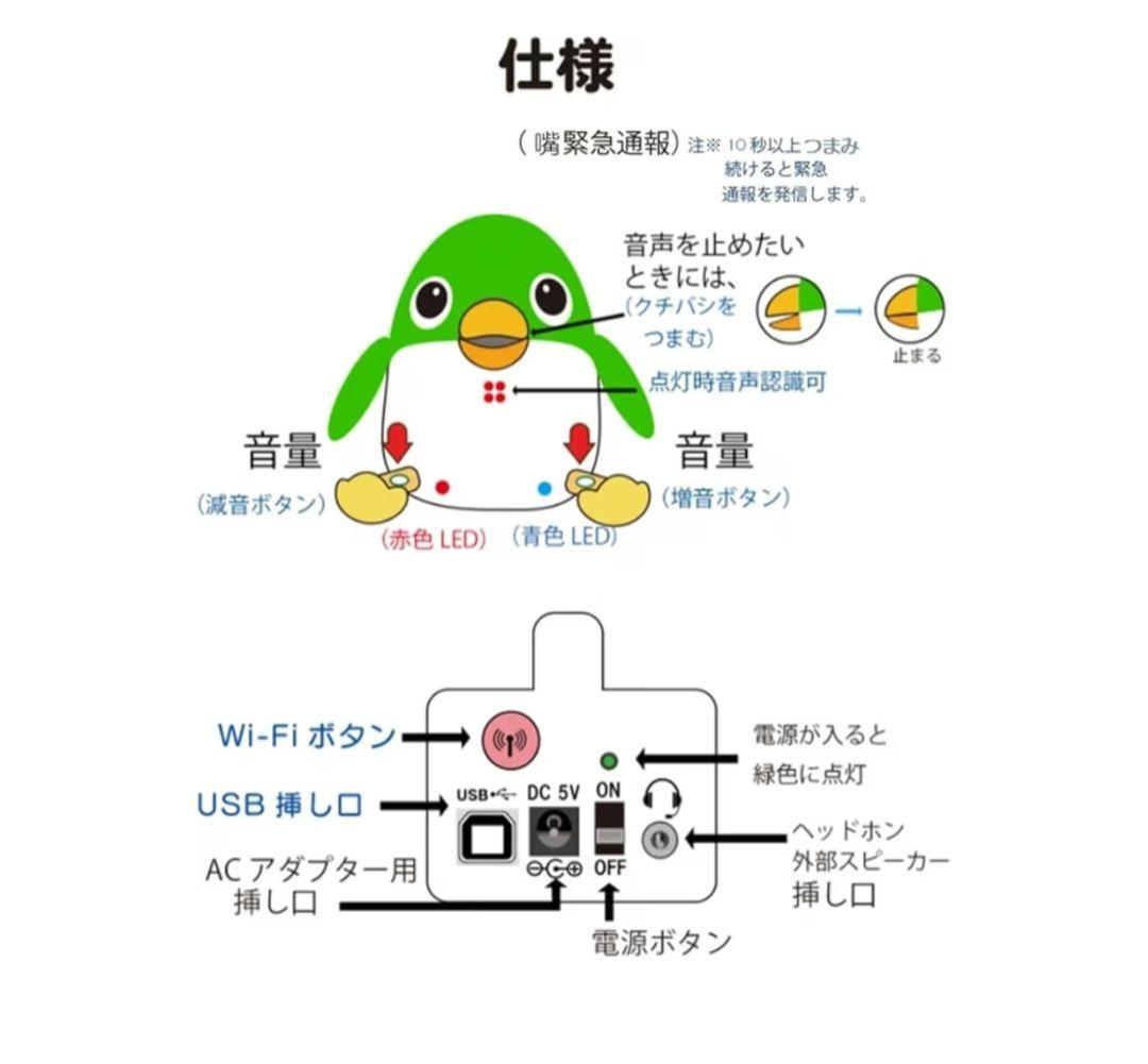 AI見守り対話ロボット 青　ロボ・スタディAI・みまく青色